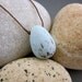 Handmade Porcelain Egg Pendant---Speckled Blue