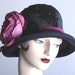 Straw Cloche Hat In Midnight Blue