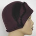Reserved Flapper Cloche In Plum Wool Felt