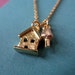 SALE Necklace - Was 38.00. Gold Plated Tiny House and Tree Necklace