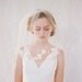 Blusher bridal veil with handmade silk flowers - Petals soft blusher veil - Style 140 - Made to order