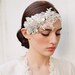 RESERVED for Kahrina - Custom Order plus Express ship - Embellished lace and rhinestone headpiece - Style 252 - Made to Order