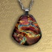 Fused Dichroic Glass Pendant Jewelry, Fused Glass Pendant - Indian Paintbrush - F139
