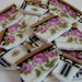 Mosaic Tiles - China - Pink Roses - Black Strip - Broken China Plates -Tessera