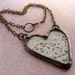 Vintage Lace Heart. Soldered Pendant.