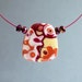 Desert sparkles. Necklace, choker. Polymer clay pendant and neck wire. Faux glass. Mokume gane.