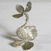 Gorgeous Double flower branch ring in green silver Adjustable by zulasurfing