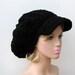 Black Slouchy Newsboy Visor Tam Hippie brimmed beanie Hat