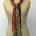 Spring Rose Gypsy Fringe Braids Scarf skinny lariat Hippie neck wear
