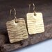 RESERVED FOR CLINT Etsy, Square Earrings, Metalwork Earrings, Hand Hammered Brass Square Earrings, Gift, Etsy Jewelry, Squares