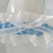Whte and Blue Satin Wedding Garter-Vintage Lace and Beads-1