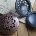 5x FILIGREE ROUND Locket 33mm (red copper) Code 579