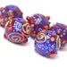 Summer Night - Blue Lampwork Glass Bead Set (5 Round Beads) sra