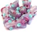 Pink Lava - Freeform Lampwork Glass Bead Set in Pink, Fuchsia and Aqua (7)