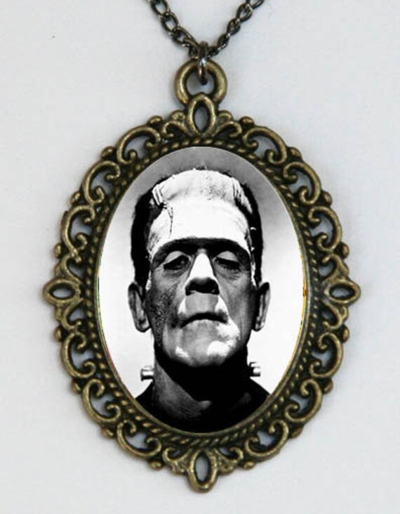 Items similar to Frankenstein NECKLACE Halloween monster horror psychobilly gothic diy on Etsy