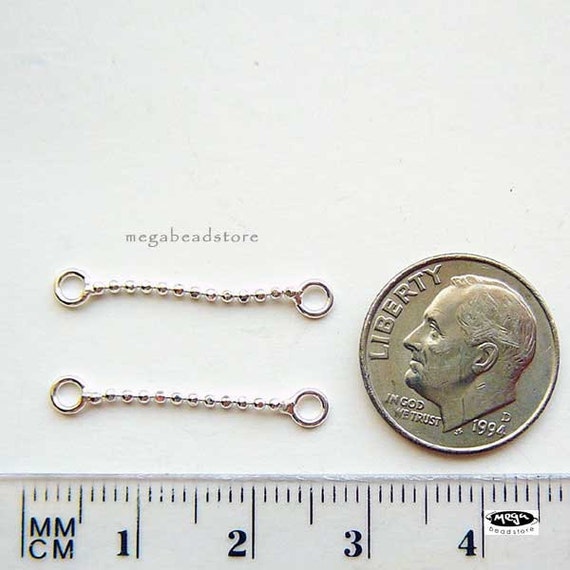 18 pcs 1 inch 925 Sterling Silver Bead Chain Connectors F379