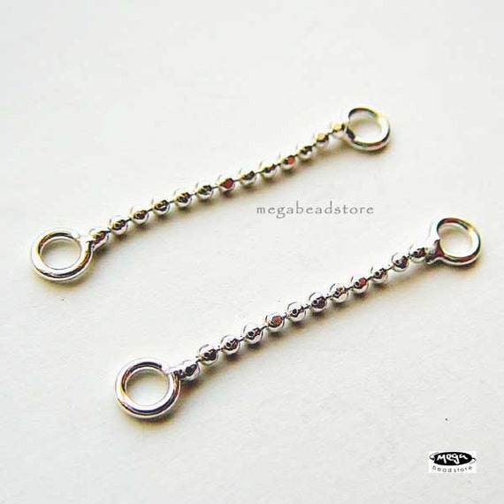 18 pcs 1 inch 925 Sterling Silver Bead Chain Connectors F379