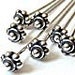 5 pcs 24 Gauge Large Bali Sterling Silver 925 Head Pins 24 Gauge F06