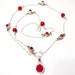 Red Carnelian sterling silver Pendant and Jeweled Chain 24 Inches Long SALE PRICE