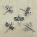 5 TierraCast Dragonfly Dragon Fly Charms - Insect Bug Garden Swamp - Silver Plated Lead Free Pewter - I ship Internationally 2119