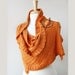 Women Fashion Accessories - Rococo Knit Shawl / Wrap - Pumpkin Orange - Bamboo and Silk