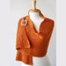 Luxurious Knit Wrap - Merino Wool and Cashmere Knit Shawl - Pumpkin Tangerine Color