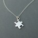 sterling silver puzzle piece necklace - autism awareness