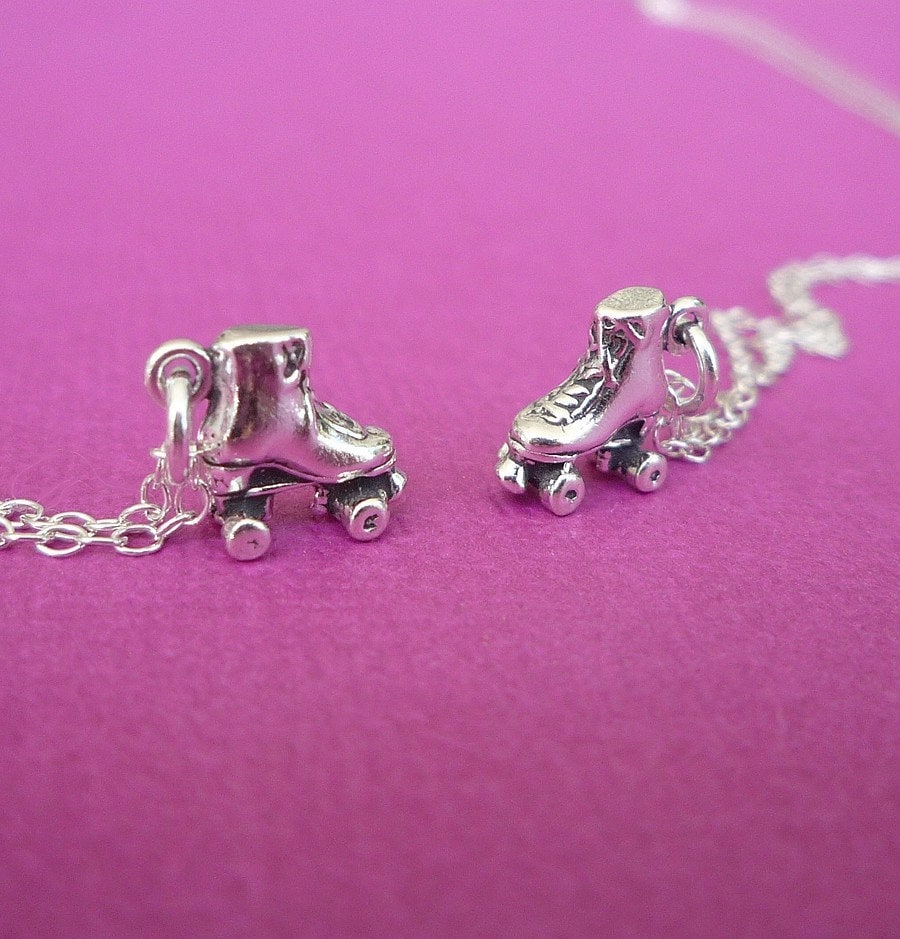 sterling roller skate necklace