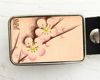 Japanese Cherry Blossom Belt Buckle