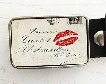 Sealed With a Kiss Belt Buckle, Valentine's Day