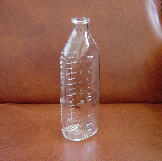 Vintage Favorite Baby Bottle Clear Glass 8 Ounces by DandelionGirl