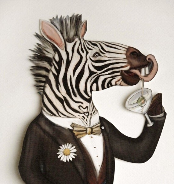 Festive Zebra Paper Puppet