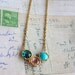 Pink and Aqua acrylic stone connector necklace
