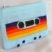 Mix Tape Pouch - Baby Blue with Multicolored Stripes