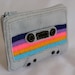 Mix Tape Pouch - Grey with Multi-Colored Stripes