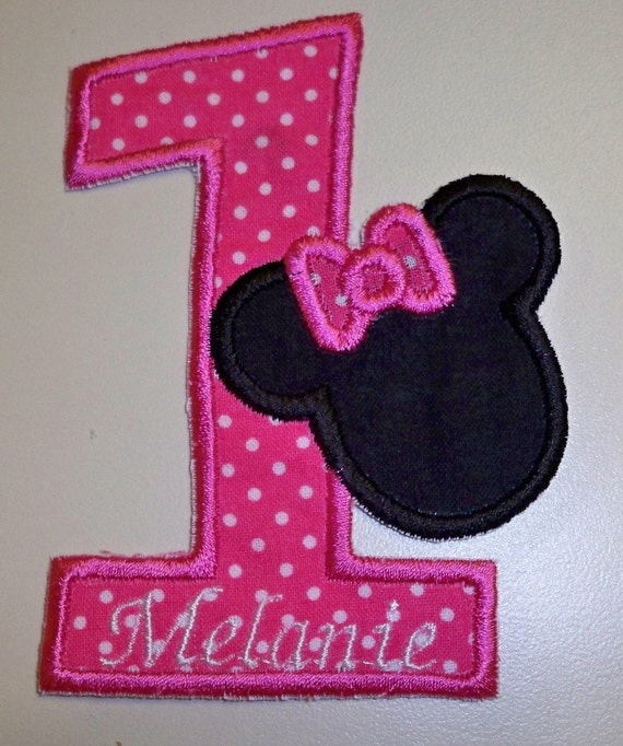 personalized hot pink number 1 with minnie by