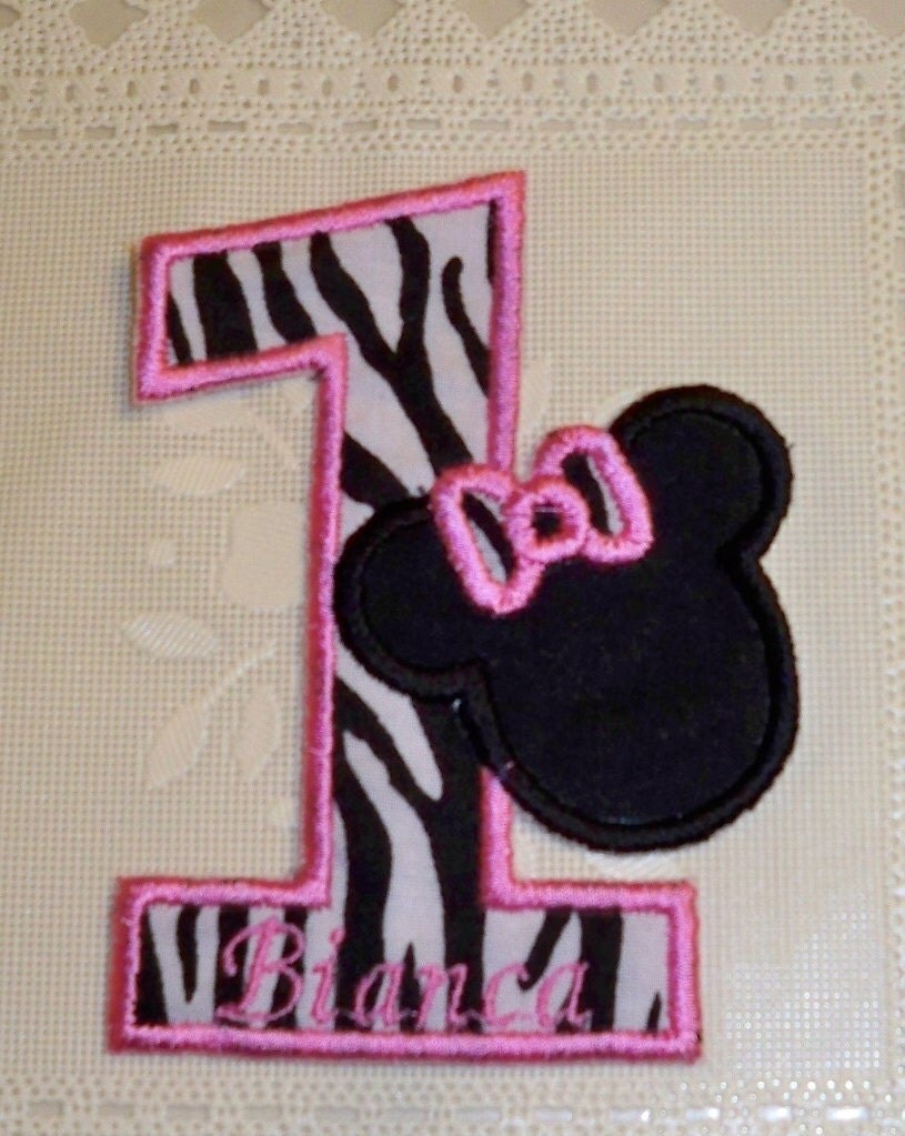 zebra print birthday number one with by uniqueembroideries4u