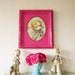 Ornate Vintage Picture Frame for 8 x 10 Artwork or Photo Upcycled Magenta Hot Pink