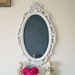 Chalkboard, Magnetic Chalkboard, Memo Board, Ornate Syroco Frame Upcycled WHITE