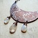 La Lune - French Script - An Etched Copper Moon and Moonstone Necklace