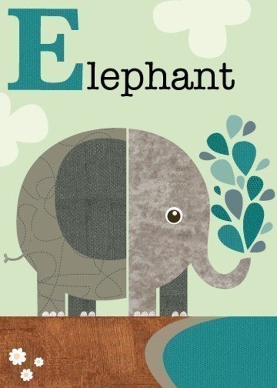 Letter E elephant