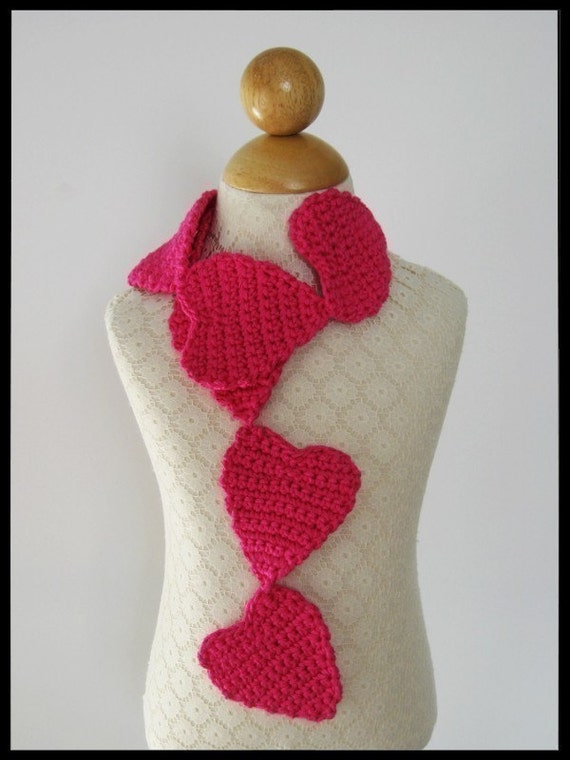 Crochet Pattern Scarf Original Sweet Heart Valentine