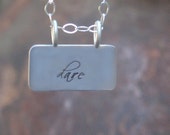 Items similar to DARE Hand Stamped Plate Necklace on Etsy