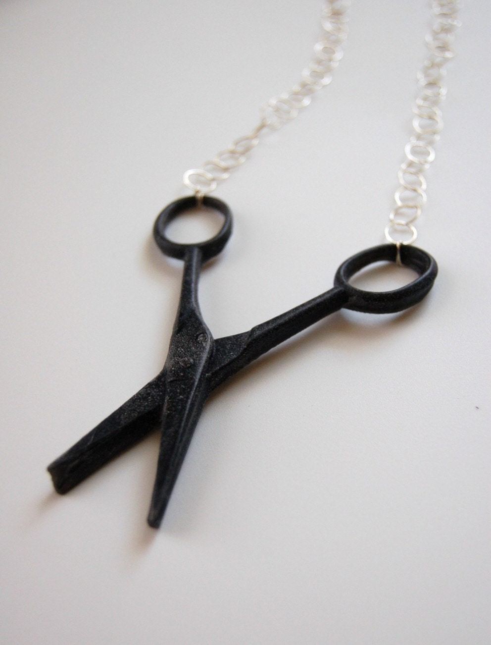 Black Resin Scissor Necklace