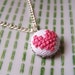 Teeny Heart Cross Stitched Necklace in Pink
