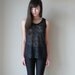 LAST ONE Black lace tank top with curved hem - small