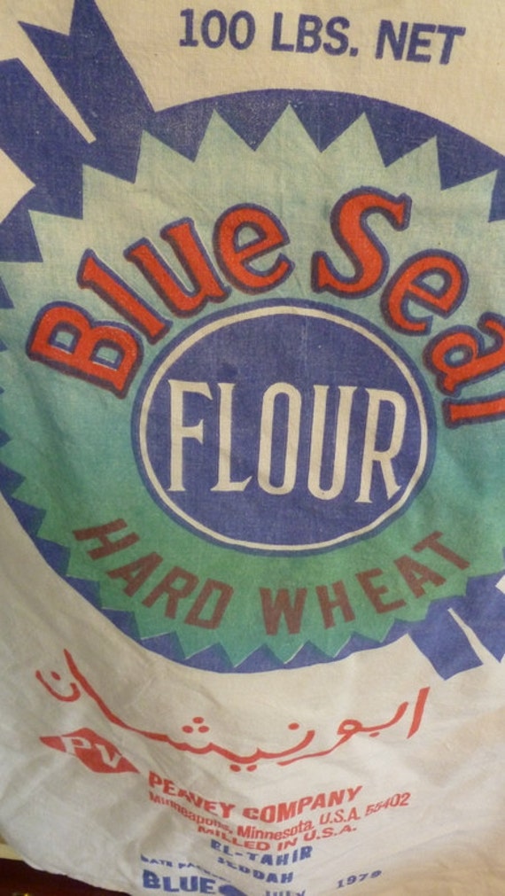 VINTAGE Blue Seal cotton Flour Sack Feed Sack