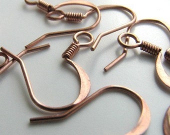 Genuine Copper fish hook earwires (20 - 10 pairs) MSIA team