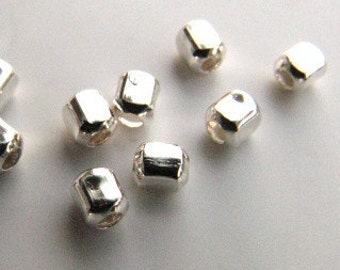 Sterling silver 2mm cubed bead with .9mm hole (20) MSIA team