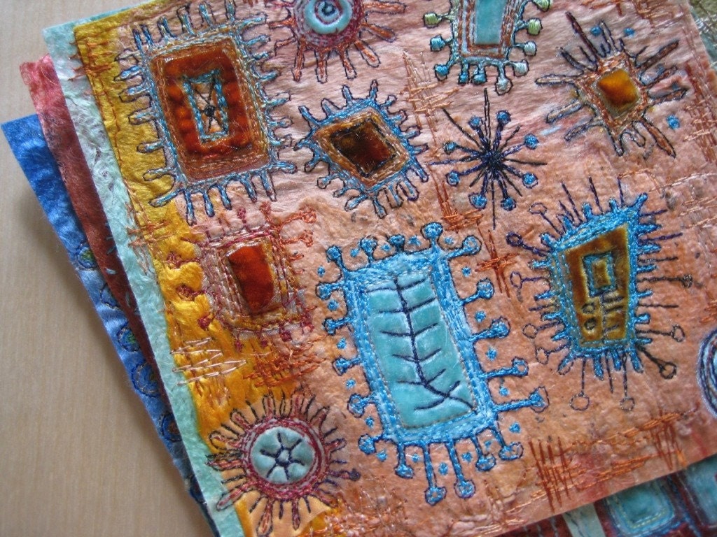 As seen in Quilting Arts magazine Textile Art Piece. Further